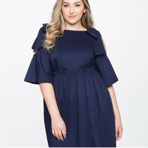 Navy blue eloquii midi dress.